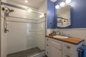 Combined bathroom colors of blue and white 1