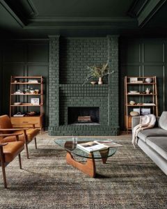 Moody Green Living Room Design