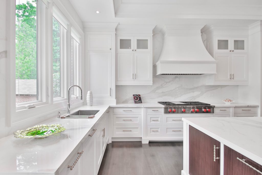Very white kitchen with perfect sink
